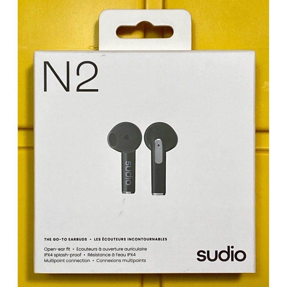 Sudio N2 True Wireless Earbuds Open Ear‎ Fit IPX4 Water Resistance Bluetooth Blk